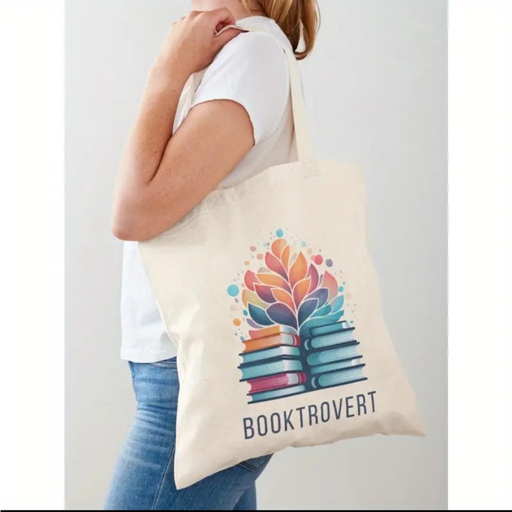 Booktrovert Cream Tote Bag